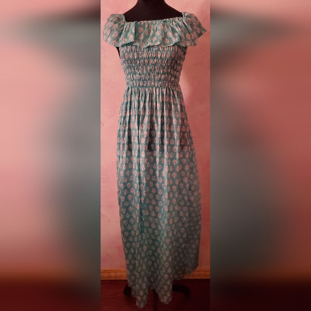 Floral Teal Maxi Dress